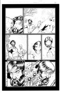 Continued inking process.  Pencils by Kidwell.  Inks by Bledsoe.