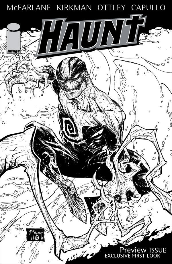 Image Comics will be releasing a limited edition preview book of the new Haunt comic by Todd McFarlane, Robert Kirkman and Ryan Ottley at San Diego Comic-Con International