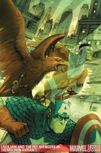Niko Henrichon - Lockjaw and the Pet Avengers 4 (Variant) Lockjaw and the Pet Avengers Variant Cover by Niko Henrichon